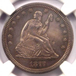 1877 - S Seated Liberty Quarter 25c.  Ngc Uncirculated Detail (unc Ms) - Rare Coin