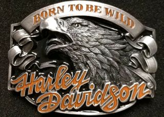 Vintage 1992 Harley - Davidson Born In The Usa Screaming Eagle Belt Buckle