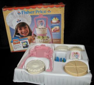 Complete Vtg Fisher Price Fun With Food Create - A - Cake Set 2152 Wedding Birthday