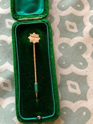 Victorian 9ct Gold Boxed Stick Pin - Frederick Sydney Banks - Chester - 1900