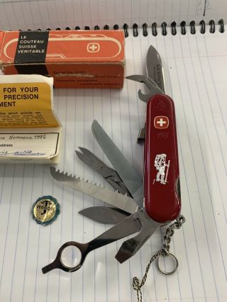 Vintage Victorinox Wenger Swiss Army Knife With Box And Paperwork