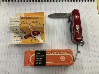 Vintage Victorinox Wenger Swiss Army Knife With Box And Paperwork 2