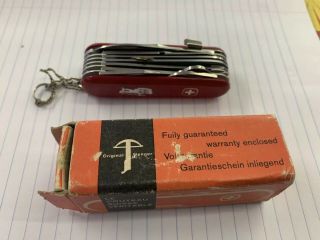 Vintage Victorinox Wenger Swiss Army Knife With Box And Paperwork 4