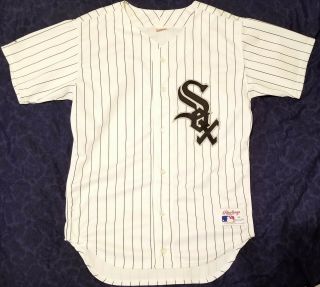1990s Chicago White Sox Team Rawlings Home Jersey Pinstripe Vtg Size 42