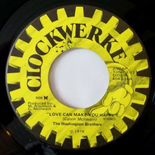 Washington Brothers Love Can Make You Happy 45 - Rare Funk Modern Soul Nm Hear