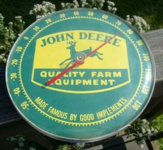 Vintage " John Deere Quality Farm Equipment " Dial Thermometer