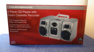 VTG CD Stereo Tape Player Cassette Portable Boombox Durabrand CD - 1493 2