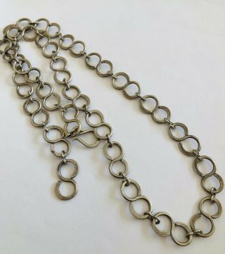 Silver Circle Necklace,  Sterling,  925,  Heavy