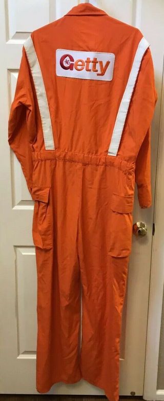 Vintage Getty Oil Orange Nomex III FR Coveralls Fire School Instructor Large 2