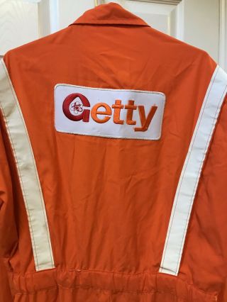 Vintage Getty Oil Orange Nomex III FR Coveralls Fire School Instructor Large 3