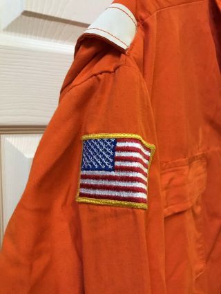 Vintage Getty Oil Orange Nomex III FR Coveralls Fire School Instructor Large 4