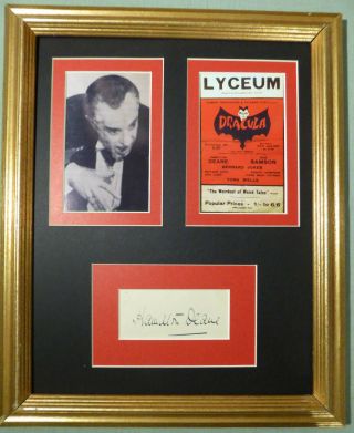 Hamilton Deane Dracula Rare Signed Autographed Display With