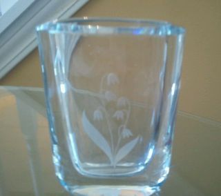 Vintage Strombergshyttan Swedish Crystal Vase Signed & Numbered