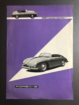 1955 356 - A Speedster Showroom Sales Sheet Brochure M&m 60 Rare Awesome L@@k
