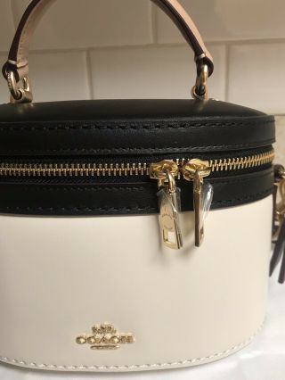 NWT Coach x Selena Gomez Trail Bag Purse Crossbody Chalk/Black RARE 5