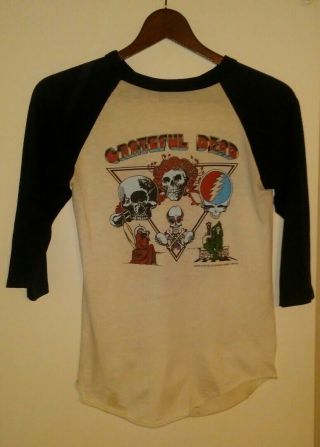 Vintage 1979 Jerry Garcia Grateful Dead 2 Sided T Shirt Clothing Record Lp Rare