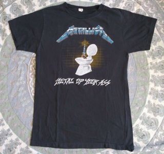 Vintage 1985 Metallica Metal Up Your Ass T - Shirt L Large Glow In The Dark Thrash