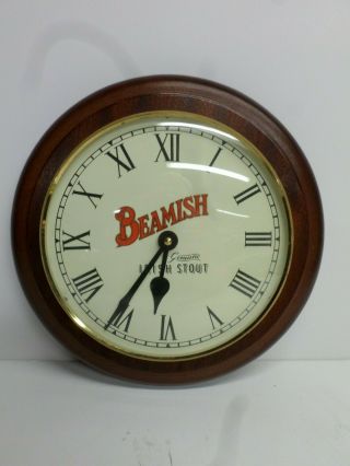 Vintage " Beamish Irish Stout " Beer Wall Clock - German Made - It