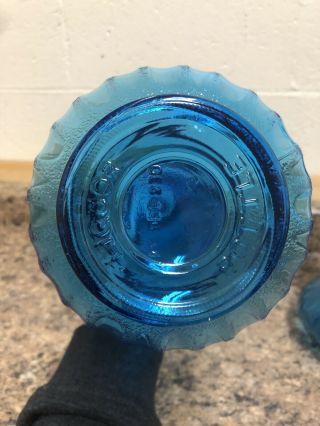 Set of 2 - Vintage Jim Beam I DREAM OF JEANNIE Blue Glass Bottle Decanters 8
