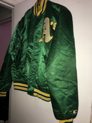 Vintage 90 - 90s Oakland A’s Satin Starter Jacket Dugout Pro Team Player Edition