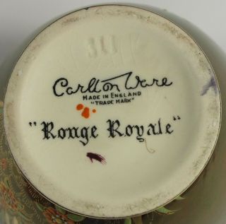 Vintage Carlton Ware England Rouge Royale Spider & Butterfly Luster Ginger Jar 3