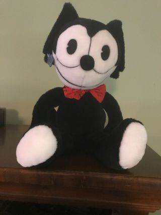 Felix The Cat 22” Plush Stuffed Toy Red Printed Bow Tie By Applause 1988 Nos Vtg
