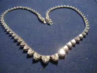 Grandmas Ultra Rare Crystal Sterling Silver Big Chunky Necklace