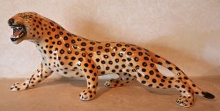 Mid - Century Italian Ceramic Leopard - - - Rare