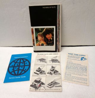 Vintage 1973 Polaroid SX - 70 Land Camera w/ Box,  Color Brochure & More 2