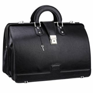 Ronts Vintage Pu Leather Briefcase For Men Lawyer Attache Case With Lock 15.  6 In
