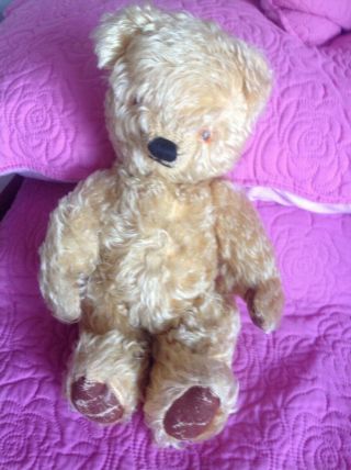 Chad Valley Antique Traditional 15 Inch Jointed Mohair Labelled Teddy Bear