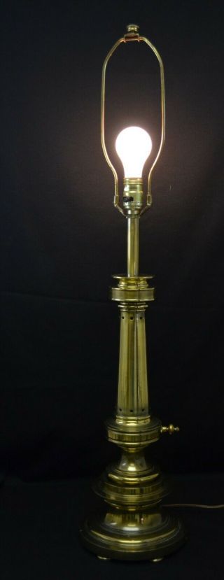 Vintage Stiffel Brass Table Lamp with 3 - Way Light Signed 36 