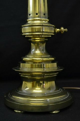 Vintage Stiffel Brass Table Lamp with 3 - Way Light Signed 36 