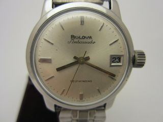 Vintage Bulova Ambassador Micro Rotor Stainless Steel Automatic Wrist Watch