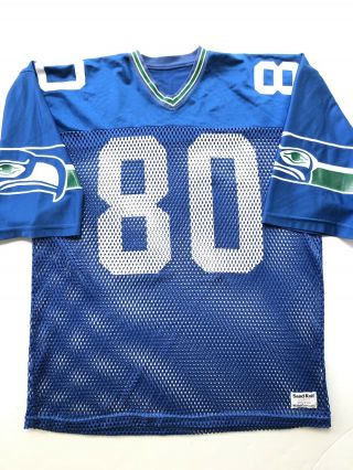 Vintage Macgregor Sand - Knit Late 80s Seattle Seahawks 80 Largent Nfl Jersey