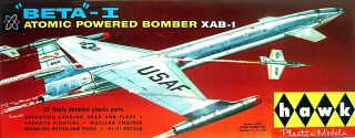 Hawk No.  514 - Beta - 1 Atomic Powered Bomber Xab - 1 - 1959 Release - Rare -