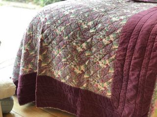 Luxury Quilted 100 Cotton Velvet Aubergine Purple Paisley Bed Sofa Throw