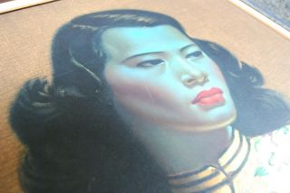 Vintage Mid Century Modern The Chinese Girl Green Lady Vladimir Tretchikoff MCM 3