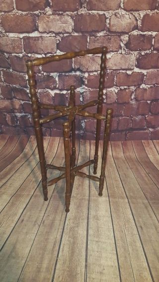 Antique Vintage Old Wooden Folding Plate Tray Cake Stand Butlers Servants