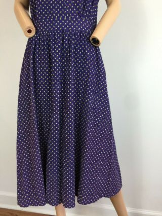 Vtg 70s Rare Laura Ashley made in Wales Country Purple Corduroy Jumper Dress L 2