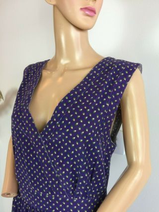 Vtg 70s Rare Laura Ashley made in Wales Country Purple Corduroy Jumper Dress L 4