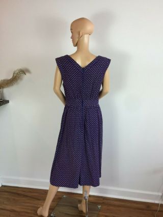 Vtg 70s Rare Laura Ashley made in Wales Country Purple Corduroy Jumper Dress L 6