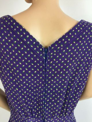 Vtg 70s Rare Laura Ashley made in Wales Country Purple Corduroy Jumper Dress L 7