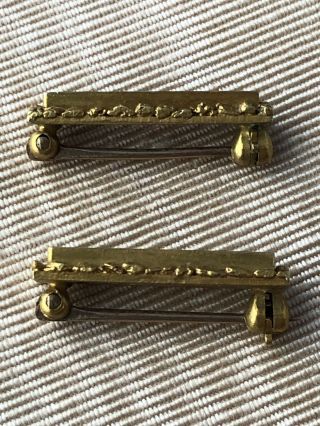 PAIR Antique 20 - 22K Native Gold Nugget Pins From The Alaskan Klondike Gold Rush 4