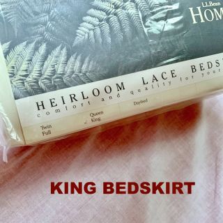 LL Bean Heirloom Crocheted Bed Skirt KING in Natural (creamy white) 100 cotton 3