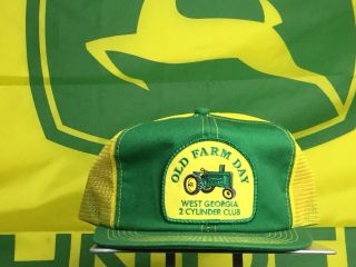 Vintage John Deere Patch SnapBack Trucker Mesh Hat K - Products USA Yellow Green 2