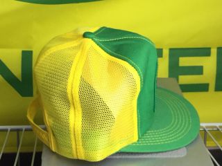 Vintage John Deere Patch SnapBack Trucker Mesh Hat K - Products USA Yellow Green 5