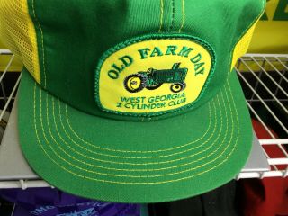Vintage John Deere Patch SnapBack Trucker Mesh Hat K - Products USA Yellow Green 7
