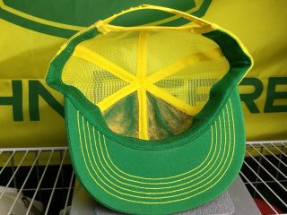 Vintage John Deere Patch SnapBack Trucker Mesh Hat K - Products USA Yellow Green 8