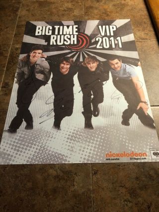 Big Time Rush Signed Autographed Tour Poster 2011 Vip Btr Nickelodeon Rare